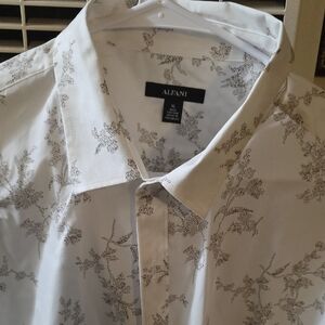 Alfani Men's Gray Patterned Button Down Shirt